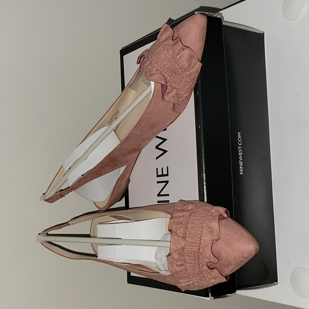 NINE WEST Samantha Sling Shoe Light Pink Fabric Size 7.5